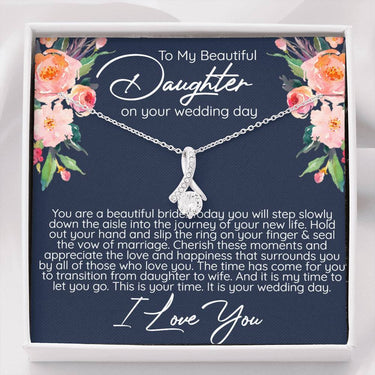 To My Daughter on your Wedding Day Alluring Beauty Necklace - Love You This Much